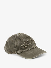 Golden Goose Men's Decostructed Washed Cotton Baseball Cap DARK KALAMATA