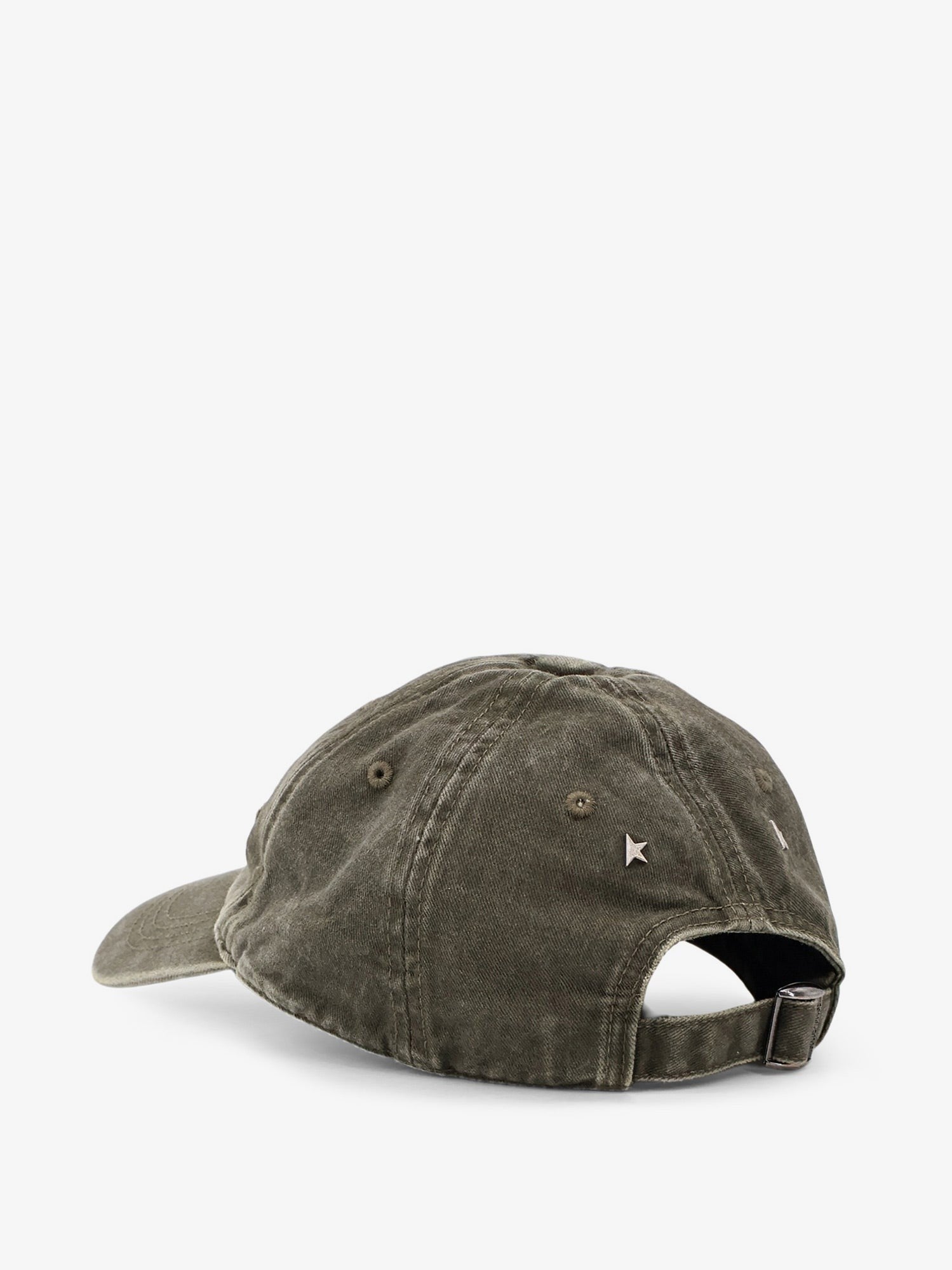 Golden Goose Men's Decostructed Washed Cotton Baseball Cap DARK KALAMATA