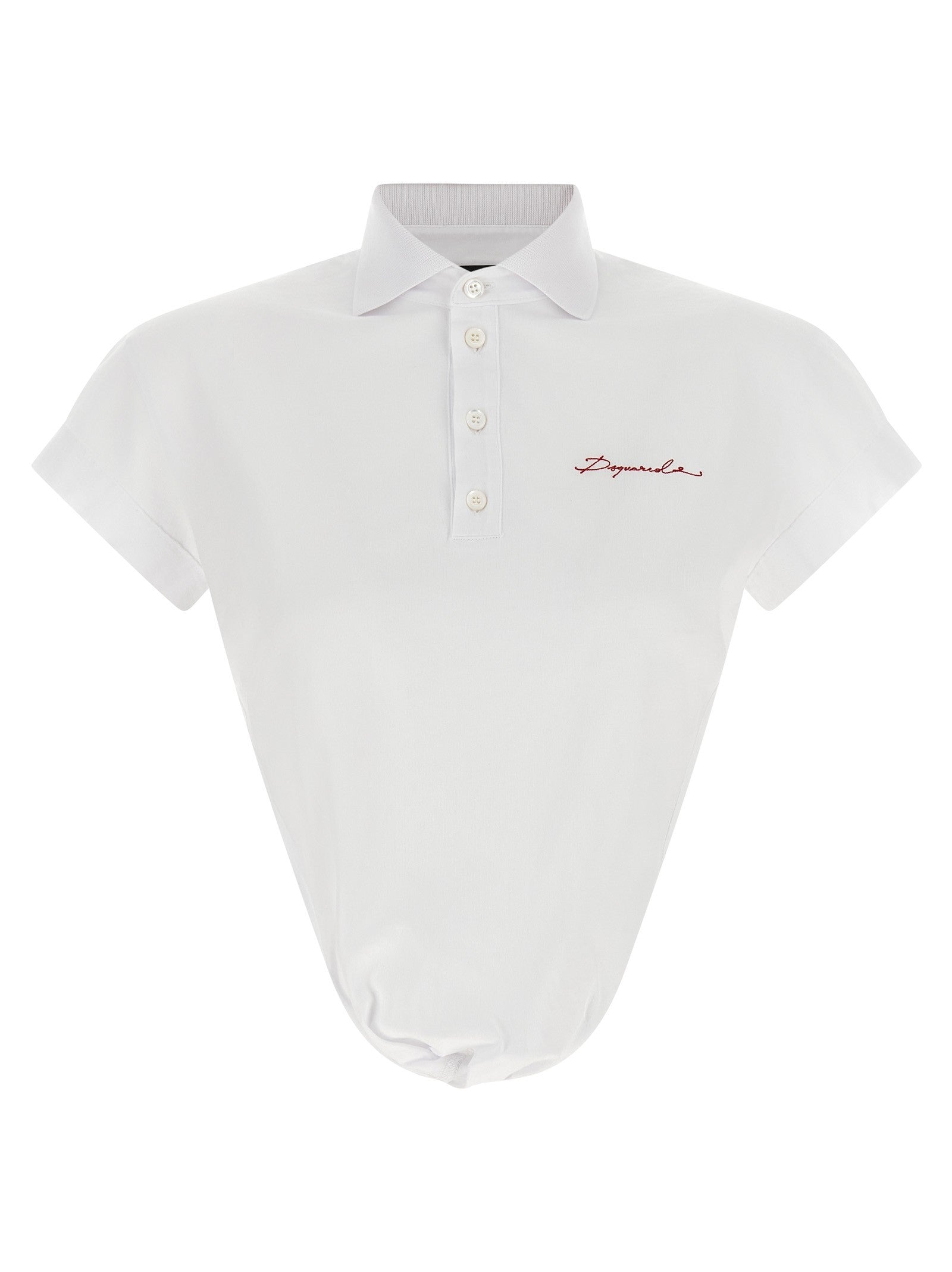 Dsquared2 Deep Cut Just Right Fit Polo Shirt White