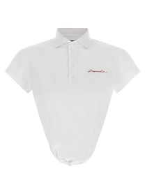 Dsquared2 Deep Cut Just Right Fit Polo Shirt White