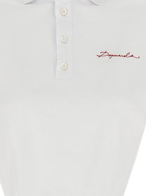 Dsquared2 Deep Cut Just Right Fit Polo Shirt White