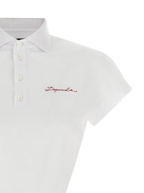 Dsquared2 Deep Cut Just Right Fit Polo Shirt White