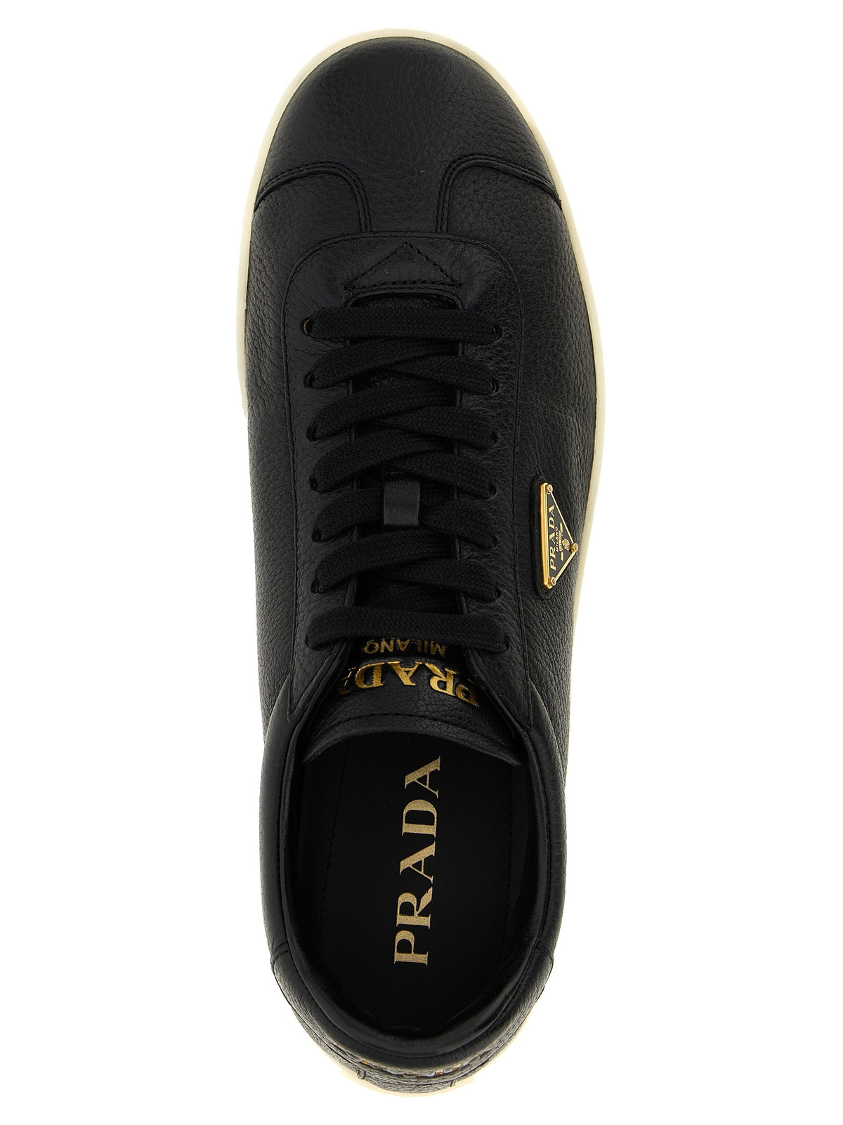 PRADA Deer Leather Sneakers Black, view 4