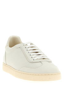Brunello Cucinelli Deer Leather Sneakers White