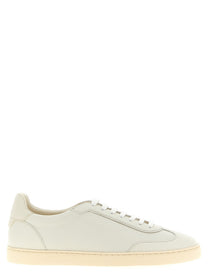 Brunello Cucinelli Deer Leather Sneakers White