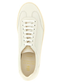 Brunello Cucinelli Deer Leather Sneakers White