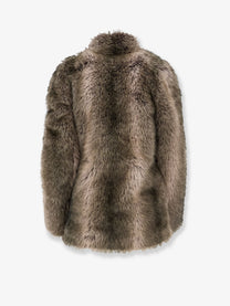 The Frankie Shop Women's Denia Faux Fur Cinched Jacket Beige