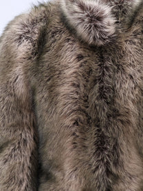 The Frankie Shop Women's Denia Faux Fur Cinched Jacket Beige
