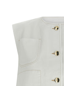 Fabiana Filippi Denim and Knit Vest White