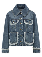 Ganni Denim and Lace Jacket Blue