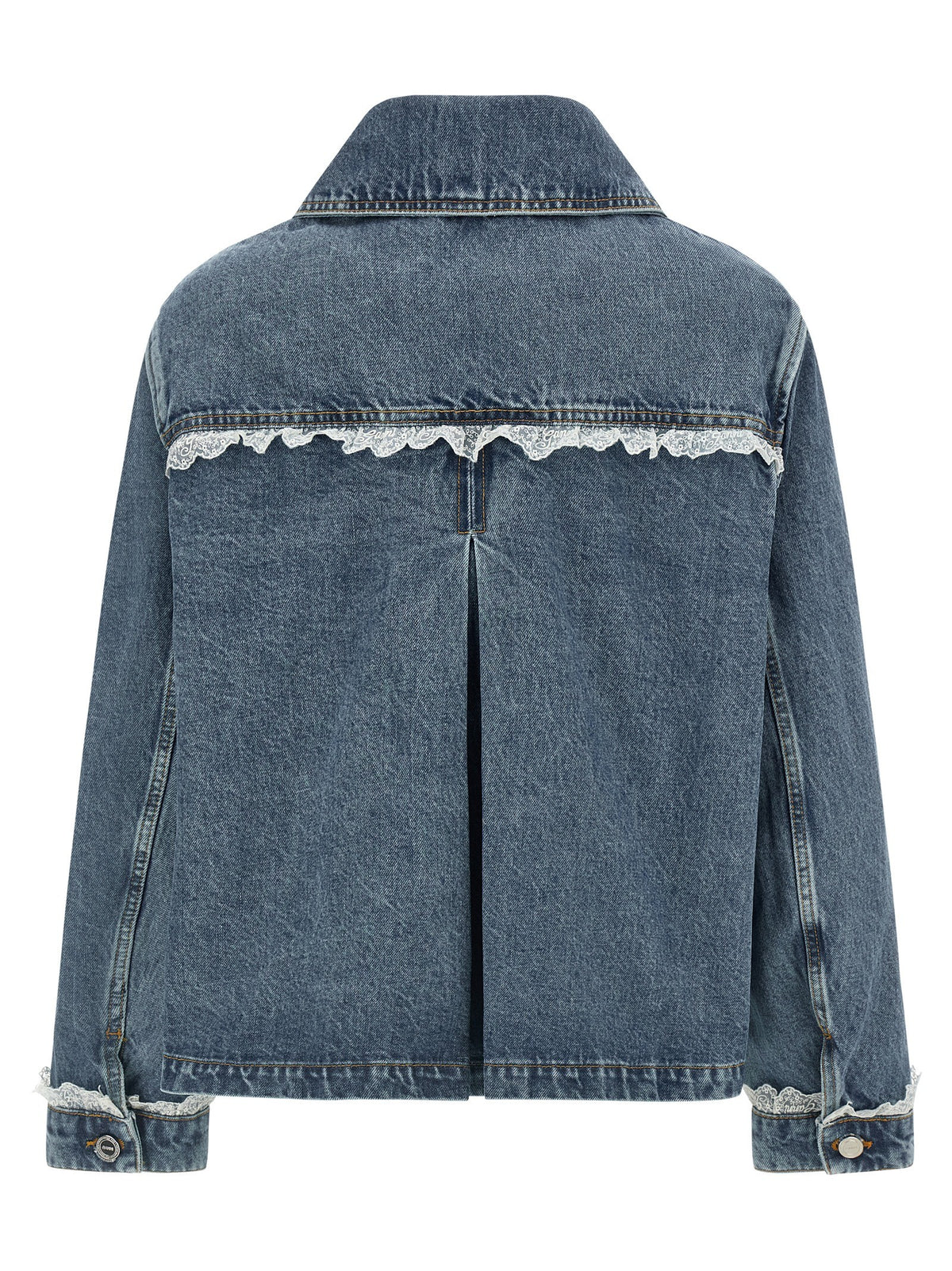 Ganni Denim and Lace Jacket Blue