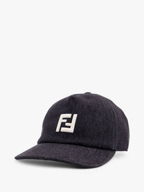 Fendi Men's FF Jacquard Denim Baseball Hat Blue