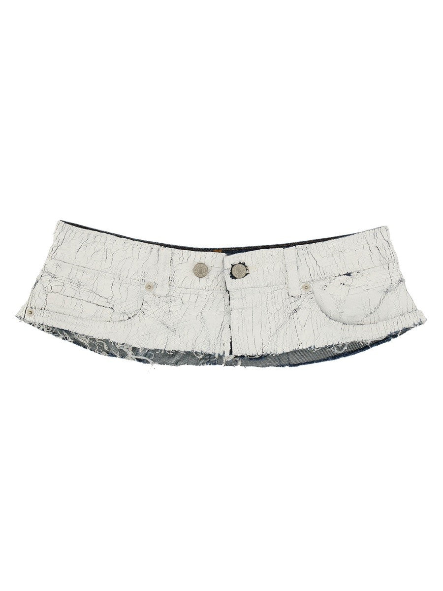 MM6 Maison Margiela Women's Denim Belt White MM6 Maison Margiela