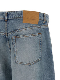 Ami Paris Denim Bermuda Shorts Blue