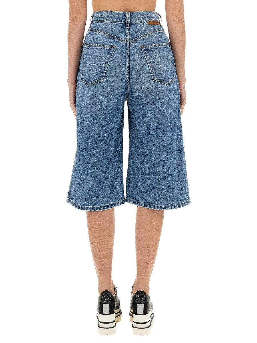 Stella McCartney Women's Denim Bermuda Shorts Blue