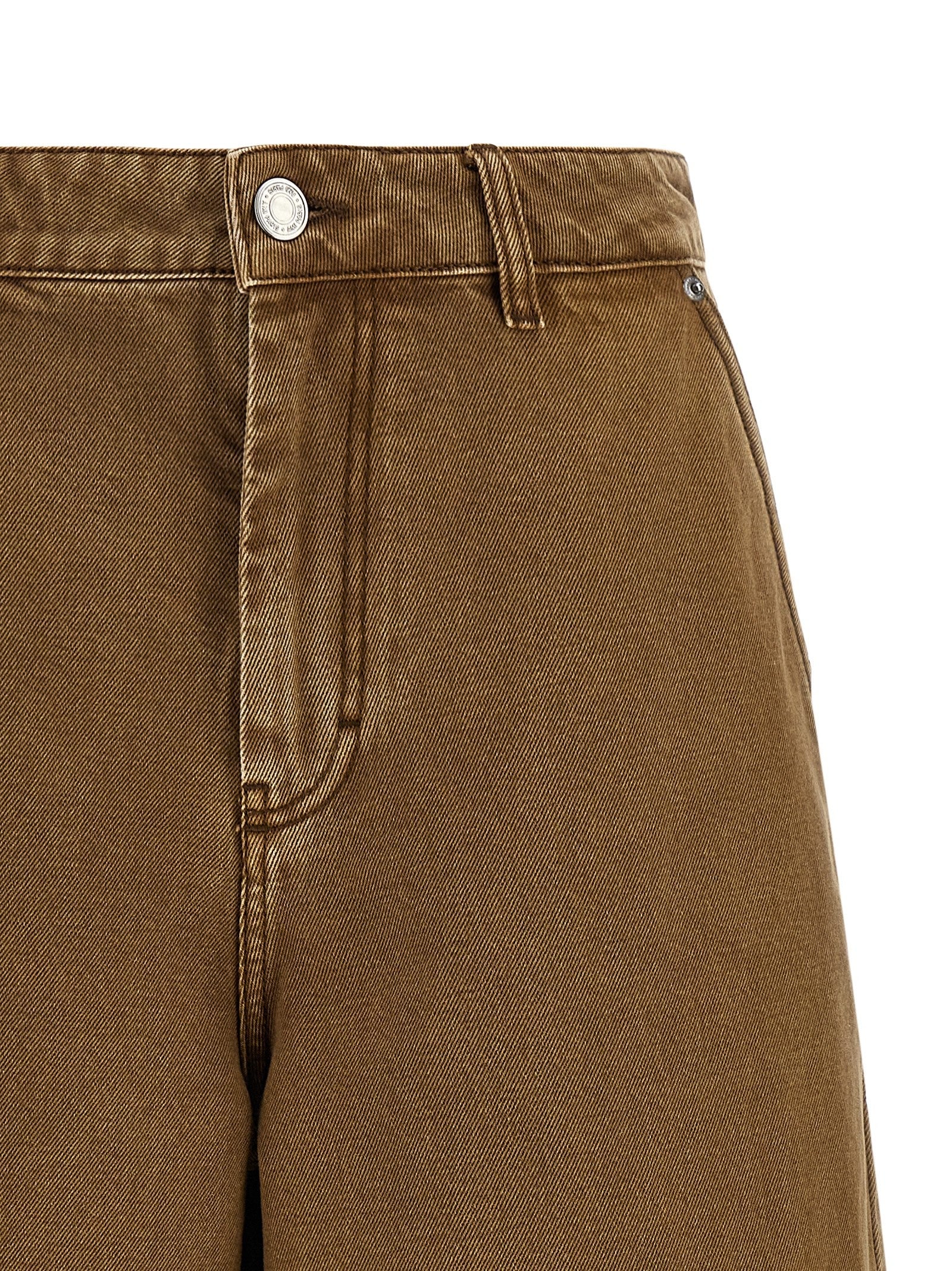 Ami Paris Denim Bermuda Shorts Brown