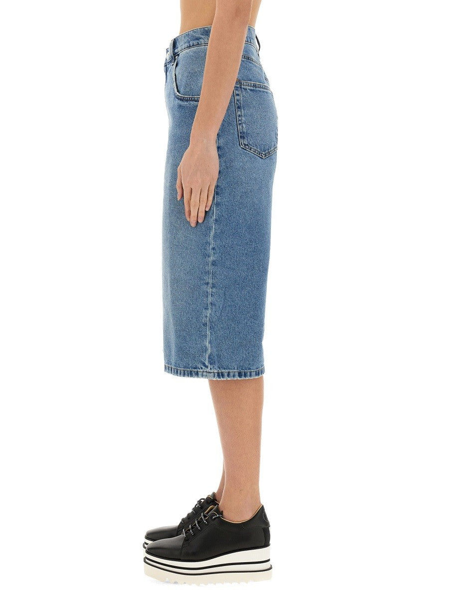 Stella McCartney Women's Denim Bermuda Shorts Blue