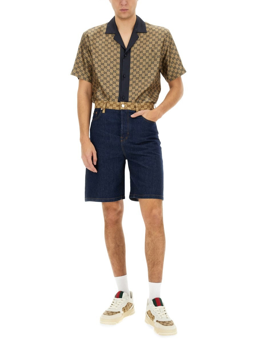 Gucci Men's Denim Bermuda Shorts Blue Gucci