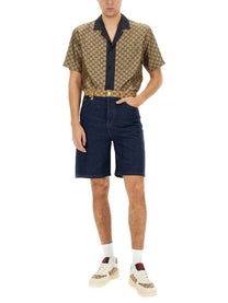 Gucci Men's Denim Bermuda Shorts Blue Gucci