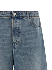 Ami Paris Denim Bermuda Shorts Blue