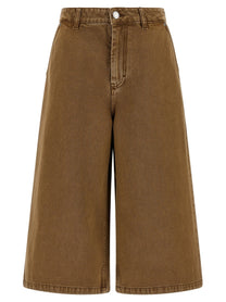 Ami Paris Denim Bermuda Shorts Brown