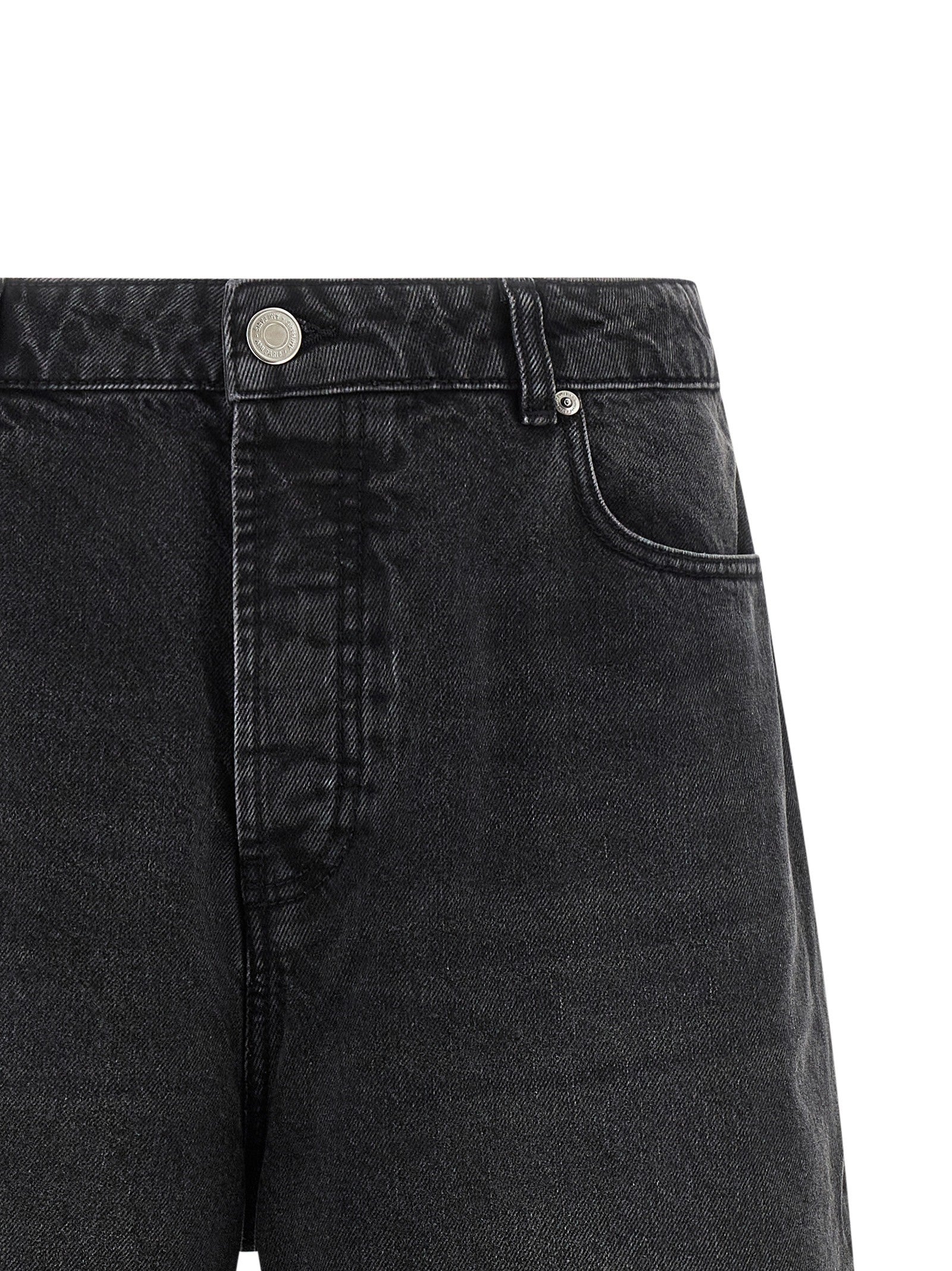 Ami Paris Denim Bermuda Shorts Black