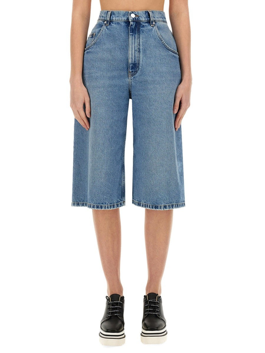 Stella McCartney Women's Denim Bermuda Shorts Blue