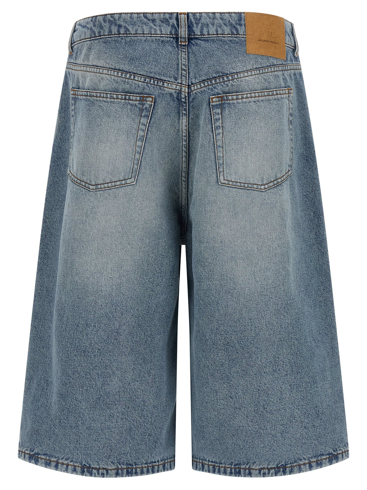 Ami Paris Denim Bermuda Shorts Blue