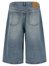 Ami Paris Denim Bermuda Shorts Blue