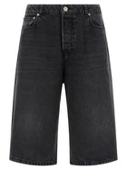 Ami Paris Denim Bermuda Shorts Black