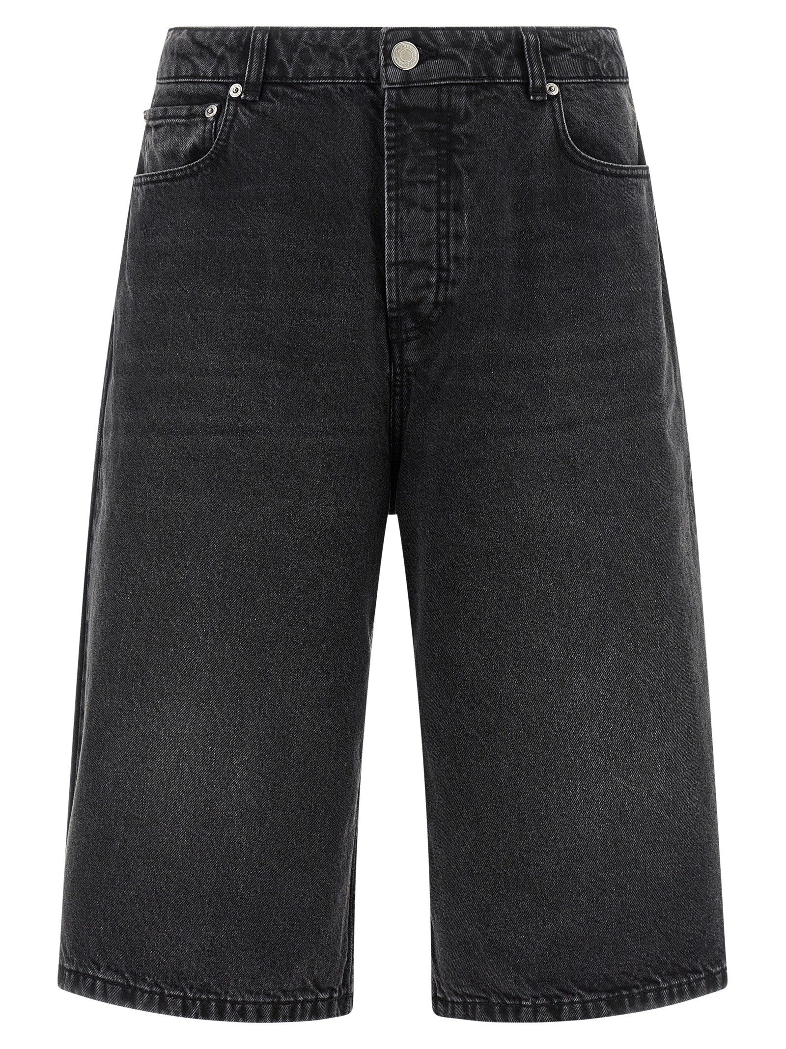 Ami Paris Denim Bermuda Shorts Black