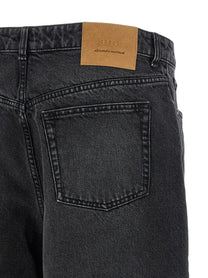 Ami Paris Denim Bermuda Shorts Black