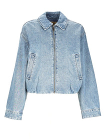 Michael Kors Women's Denim Bomber Jacket Blue
