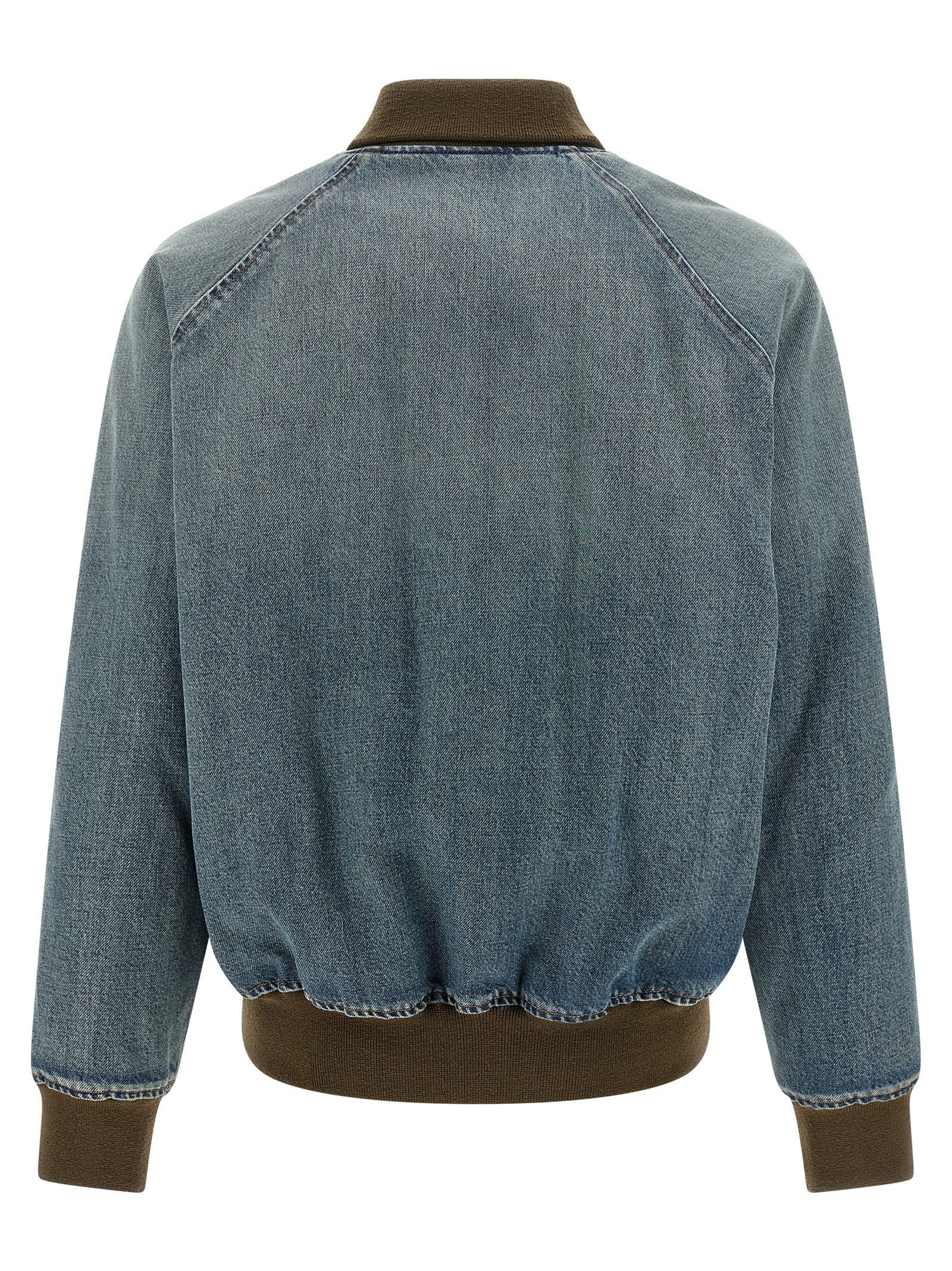 Miu Miu Denim Bomber Jacket Blue
