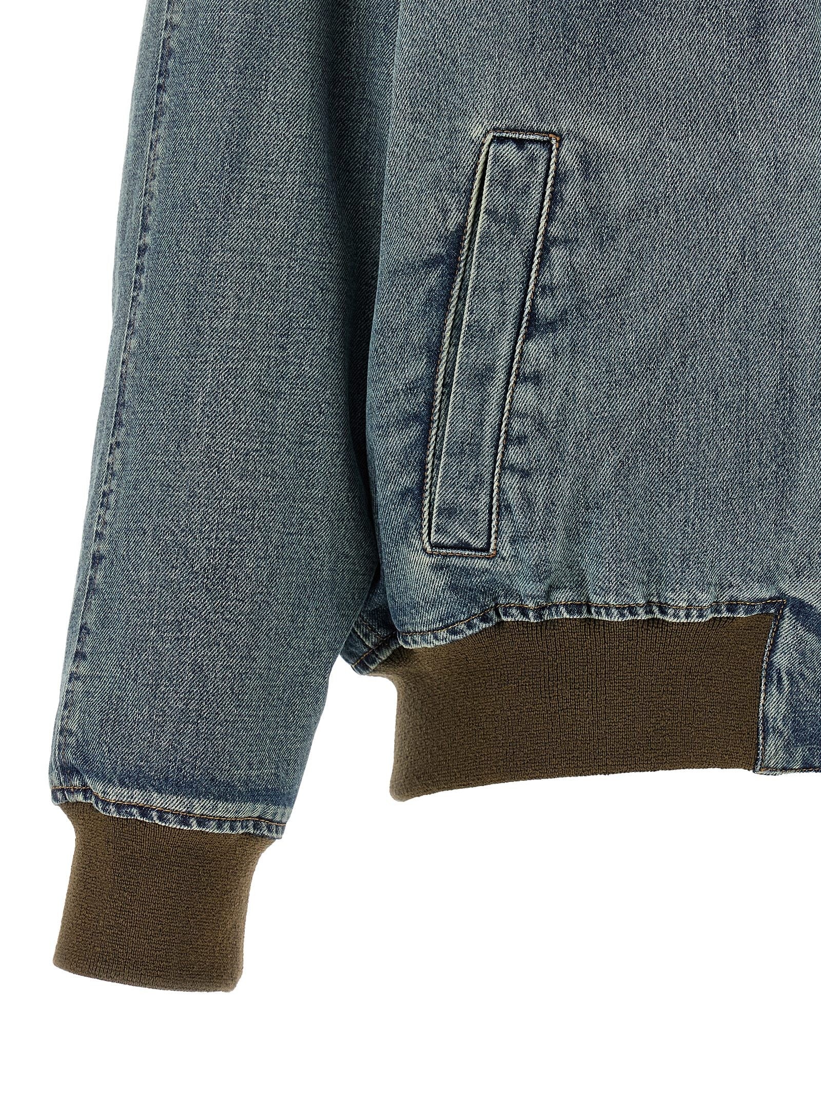 Miu Miu Denim Bomber Jacket Blue