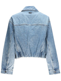 Michael Kors Women's Denim Bomber Jacket Blue