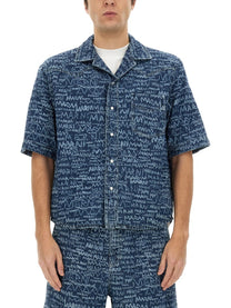 Marni Men's Denim Bowling Shirt Blue