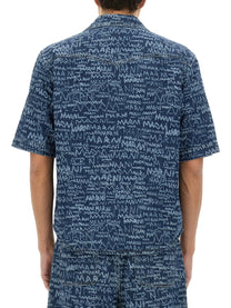 Marni Men's Denim Bowling Shirt Blue