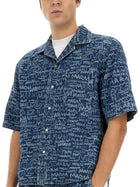 Marni Men's Denim Bowling Shirt Blue, view 4