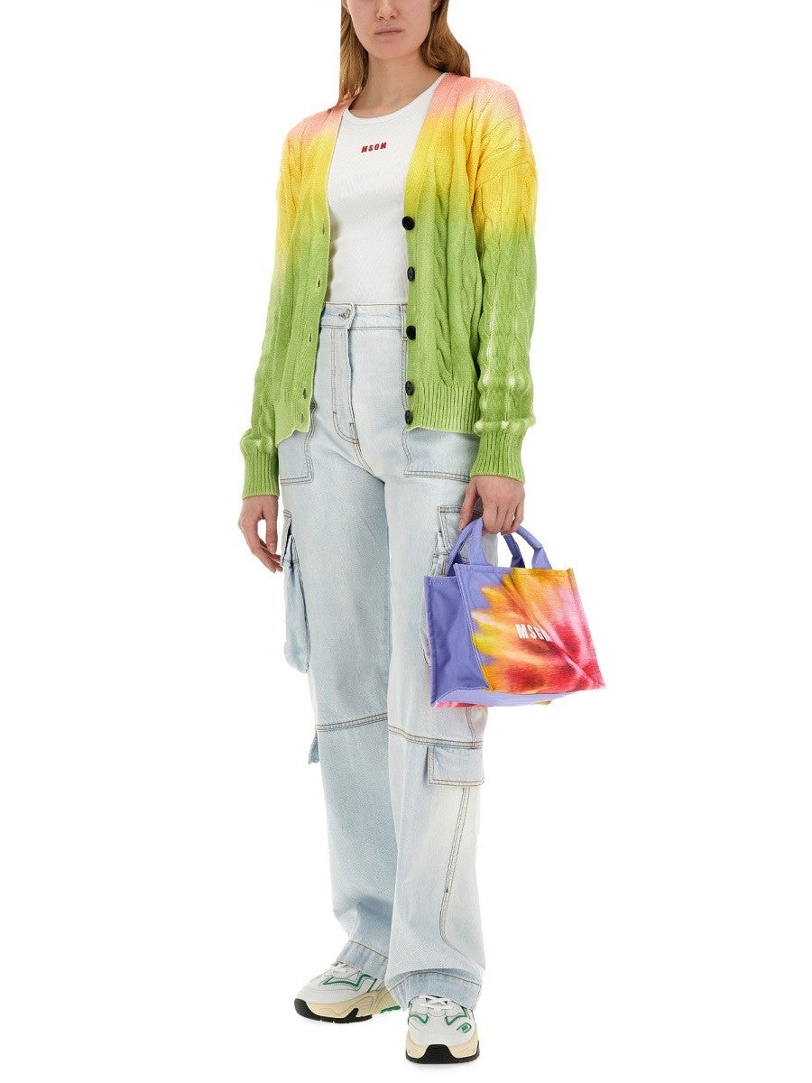 MSGM Women's Denim Cargo Pants Blue, view 2
