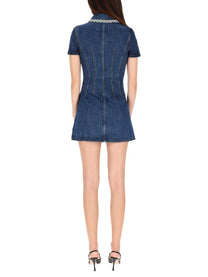 self-portrait Women's Denim Crystal Mini Dress Blue self-portrait