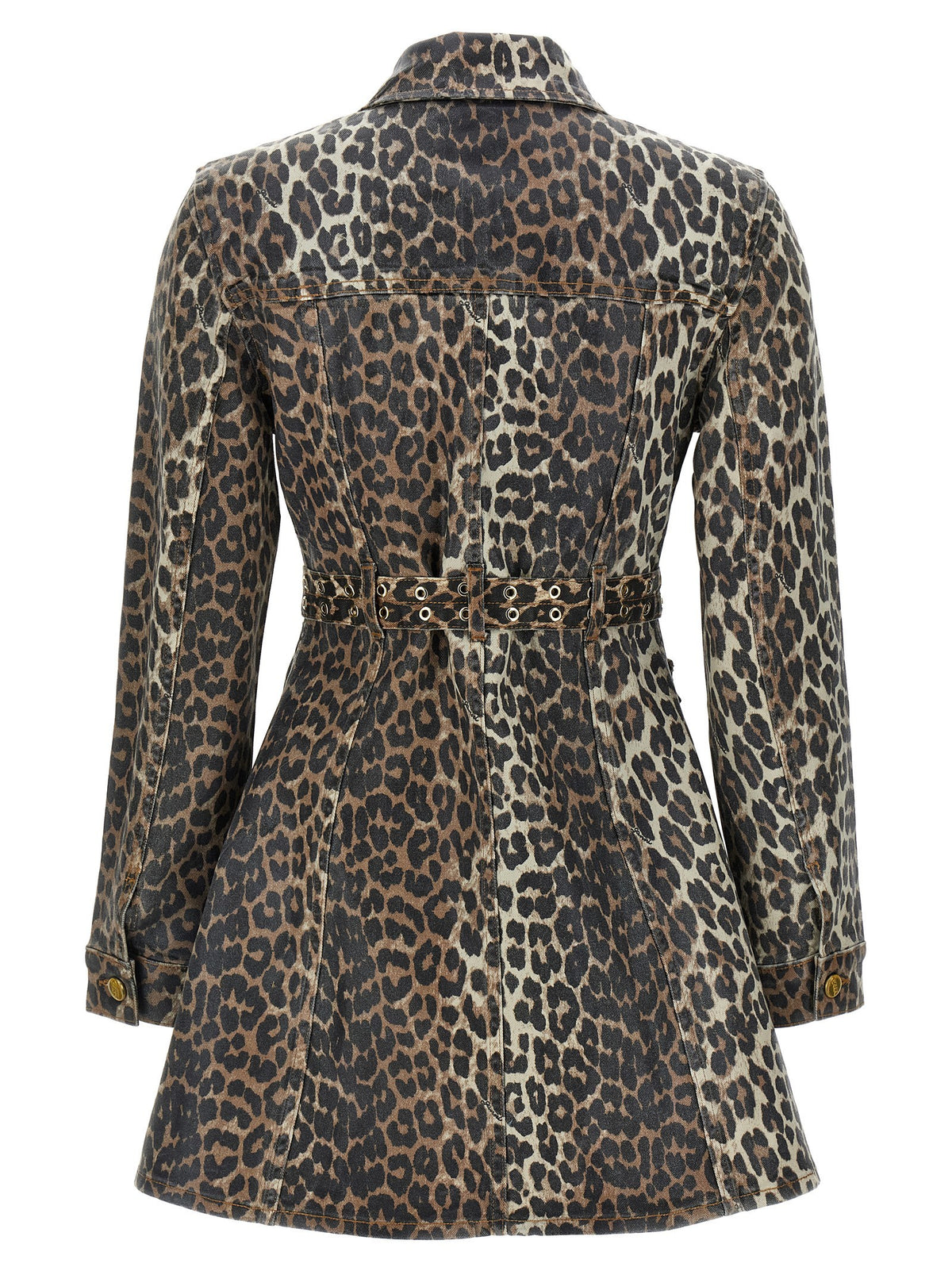 Ganni Denim Dress Gold