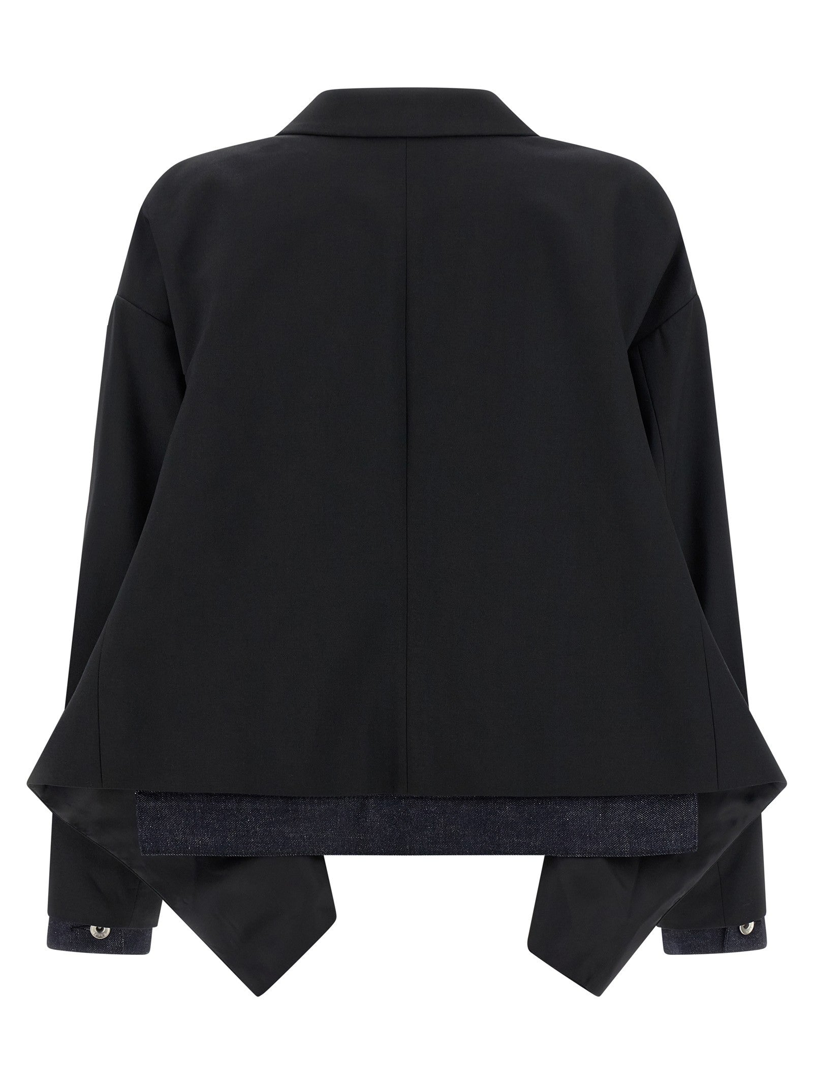 Sacai Denim Insert Blazer Black