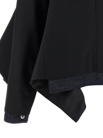 Sacai Denim Insert Blazer Black
