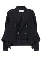 Sacai Denim Insert Blazer Black
