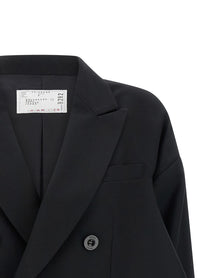 Sacai Denim Insert Blazer Black