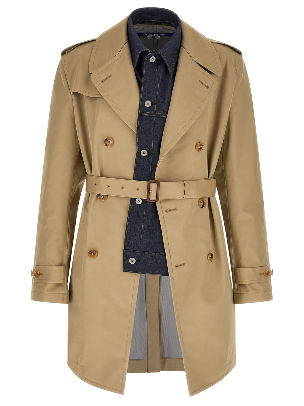 Junya Watanabe Denim Insert Trench Coat Beige