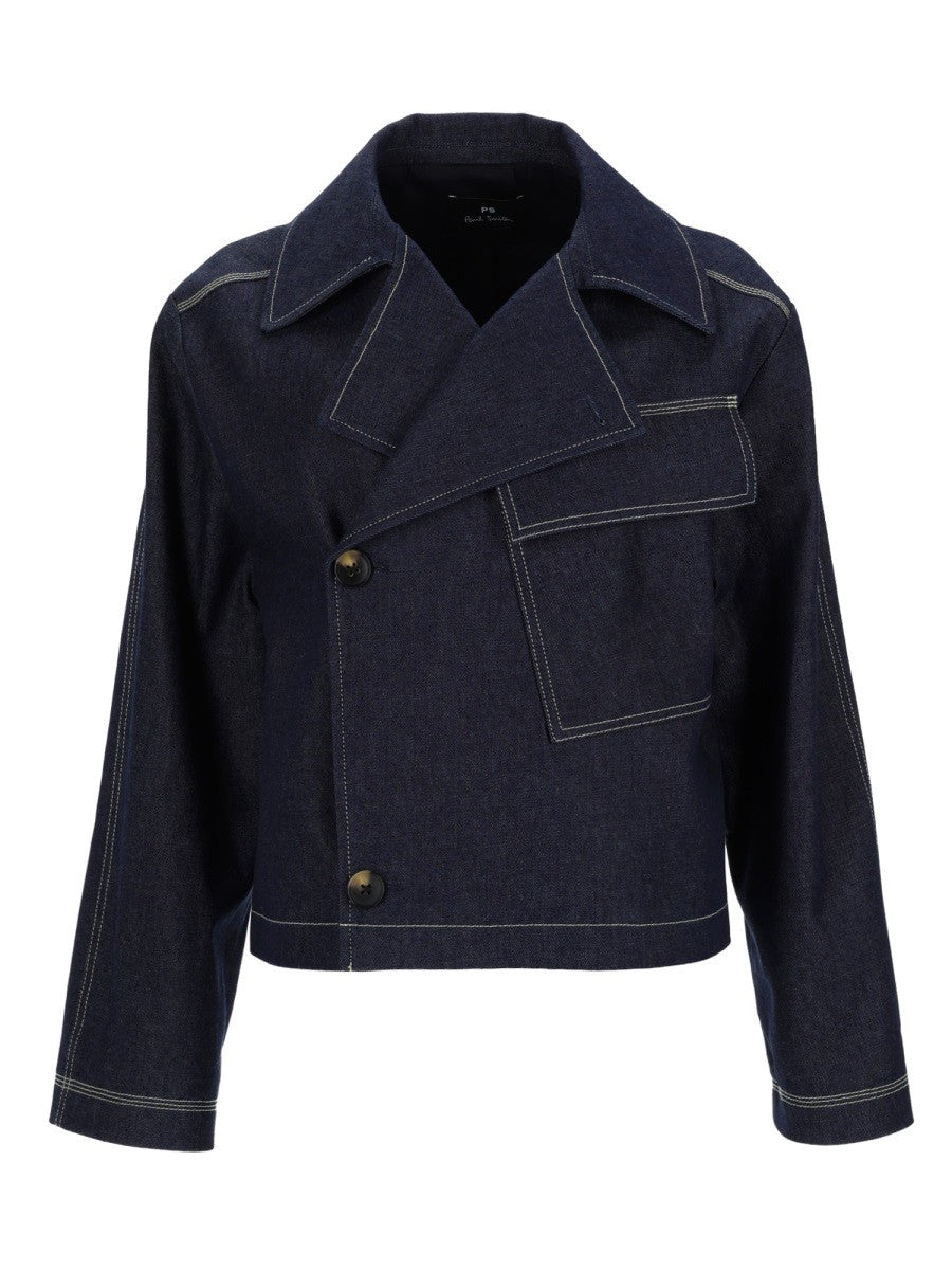 Ps By Paul Smith Women's Denim Jacket Blue