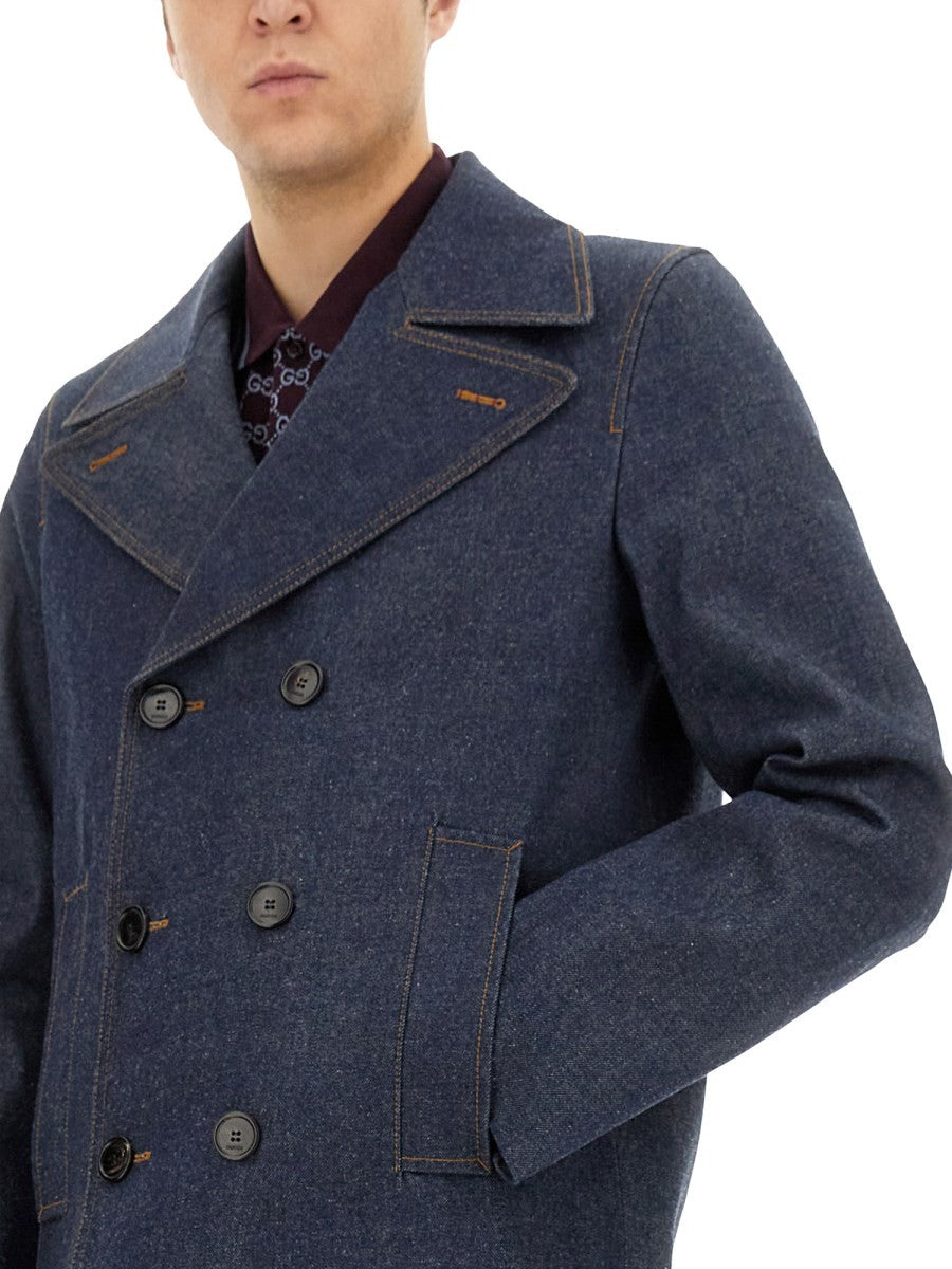 Gucci Men's Denim Jacket Blue