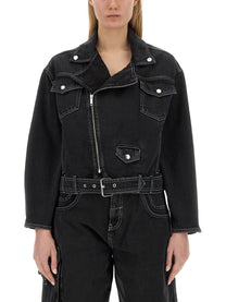 Moschino Jeans Women's Denim Jacket Black Moschino Jeans